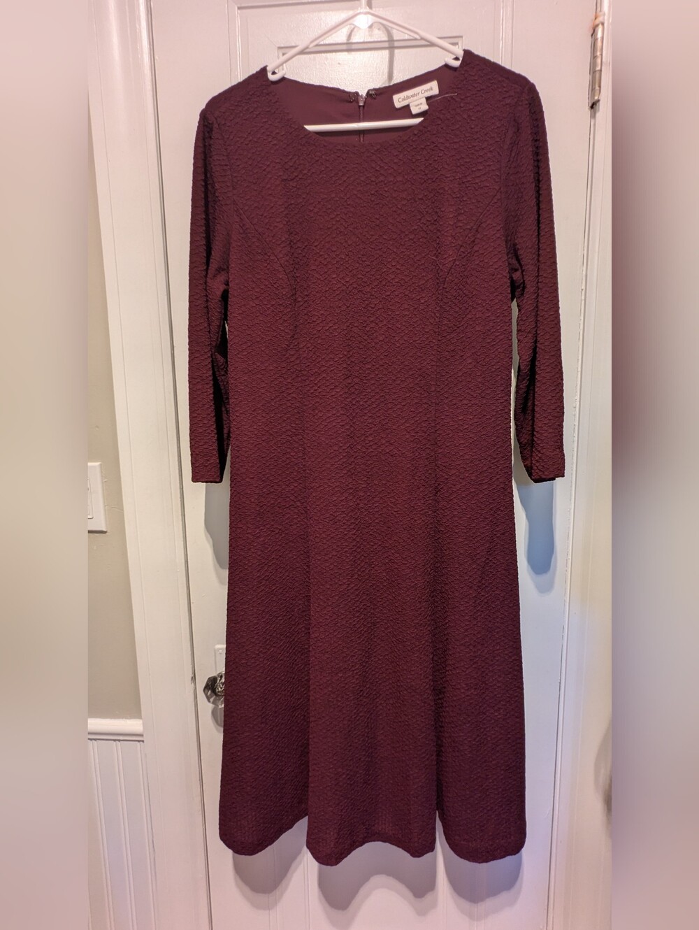 Coldwater Creek Textured Wine/Burgundy Dress